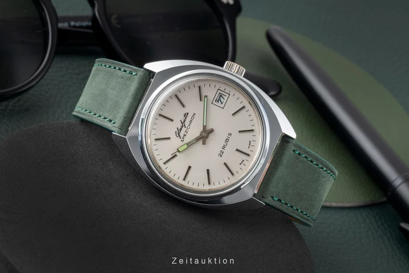 Glashütte Spezichron chromed brass automatic men's watch Vintage [2604198]