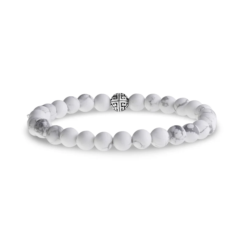 6mm Mattes Weißes Howlite Armband