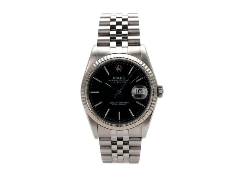Rolex Datejust 36 Ref. 16234 Schwarz Jubile-Band