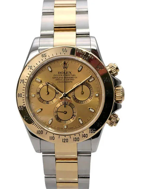 Rolex Daytona Edelstahl Gelbgold 116523 Champagner