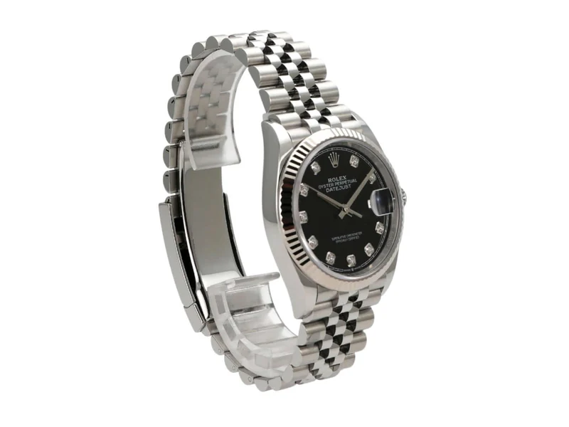 Rolex Datejust 36 Oystersteel Weißgold 126234 Schwarz DIA Jubile-Band