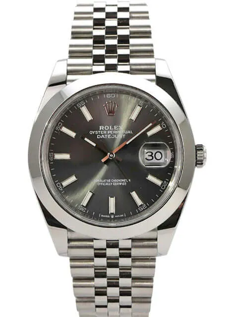 Rolex Datejust 41 Edelstahl 126300 Rhodium Jubile-Band