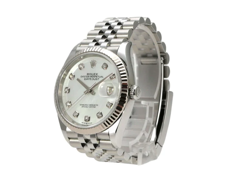 Rolex Datejust 36 Oystersteel Weißgold 126234 Perlmutt Diamant Jubile-Band