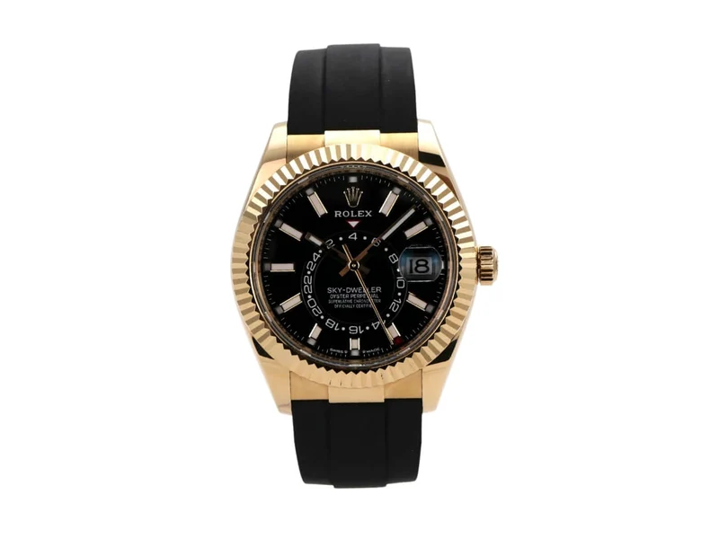 Rolex Sky-Dweller Gelbgold Oysterflex 336238 Schwarz