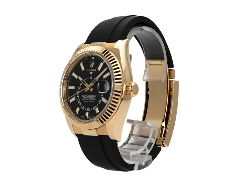Rolex Sky-Dweller Gelbgold Oysterflex 336238 Schwarz