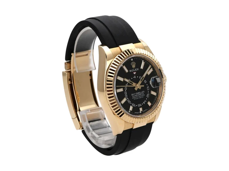 Rolex Sky-Dweller Gelbgold Oysterflex 336238 Schwarz