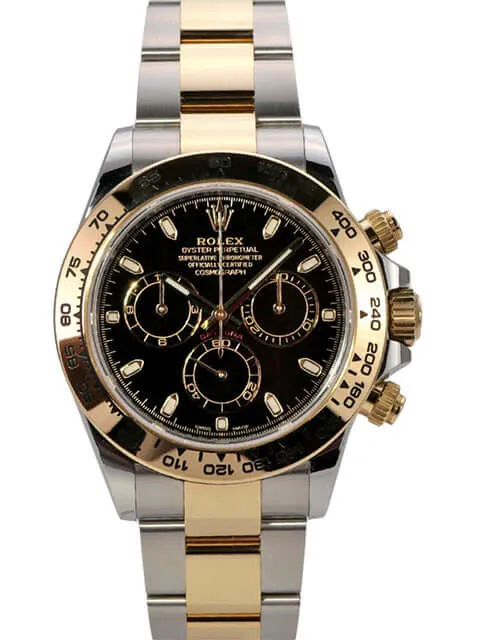 Rolex Daytona Edelstahl Gelbgold 116503 Schwarz