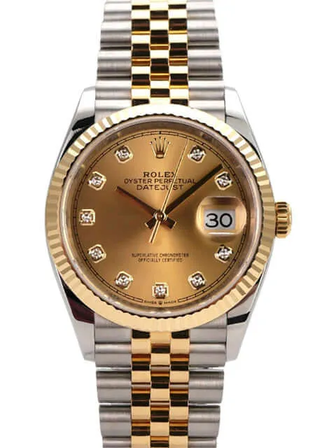 Rolex Datejust 36 126233 Champagner Diamant Jubile-Band