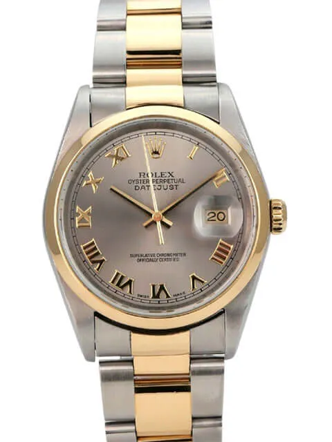 Rolex Datejust 36 Stahl Gold 16203 Stahlfarben Römisch
