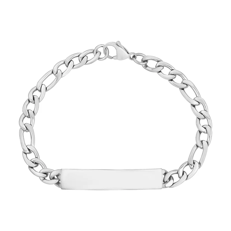 7mm Figaro Link ID-Armband