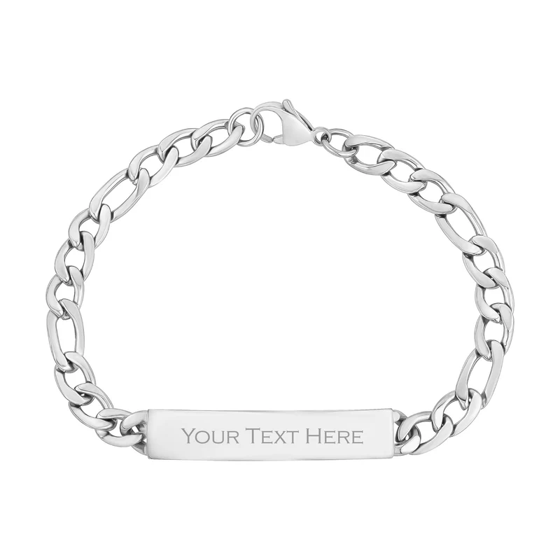 7mm Figaro Link ID-Armband
