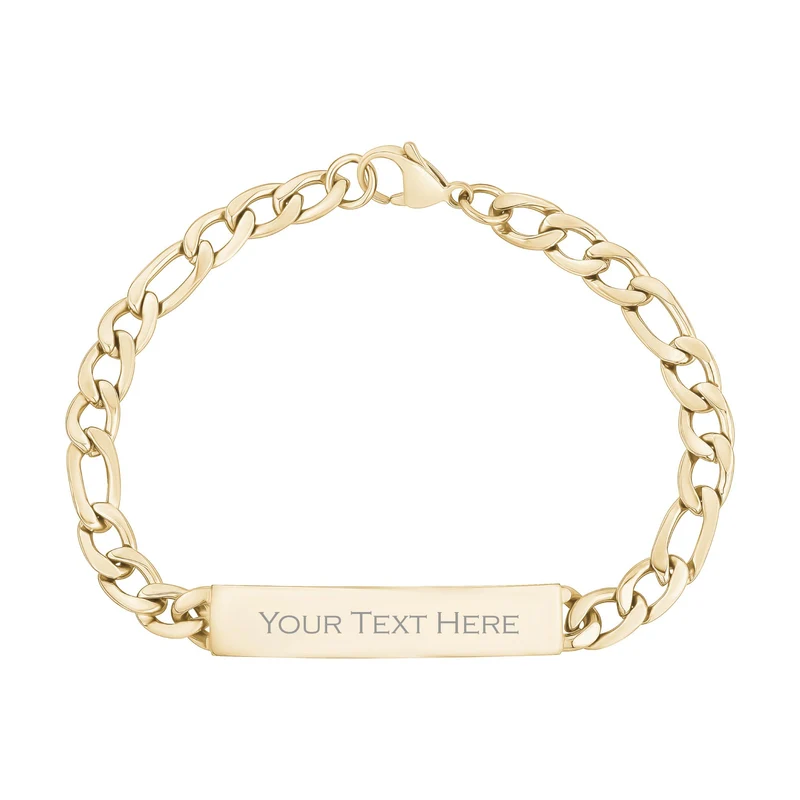 7mm Figaro Link ID-Armband