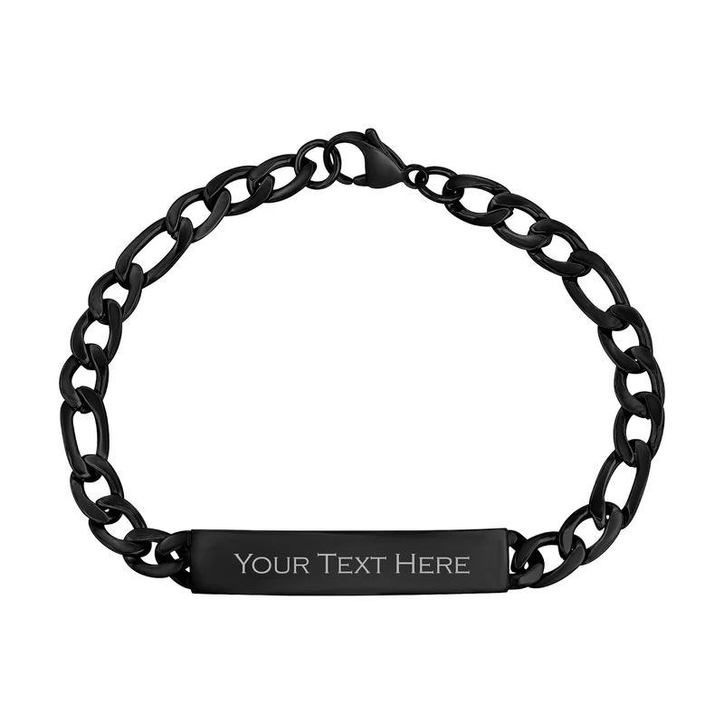7mm Figaro Link ID-Armband