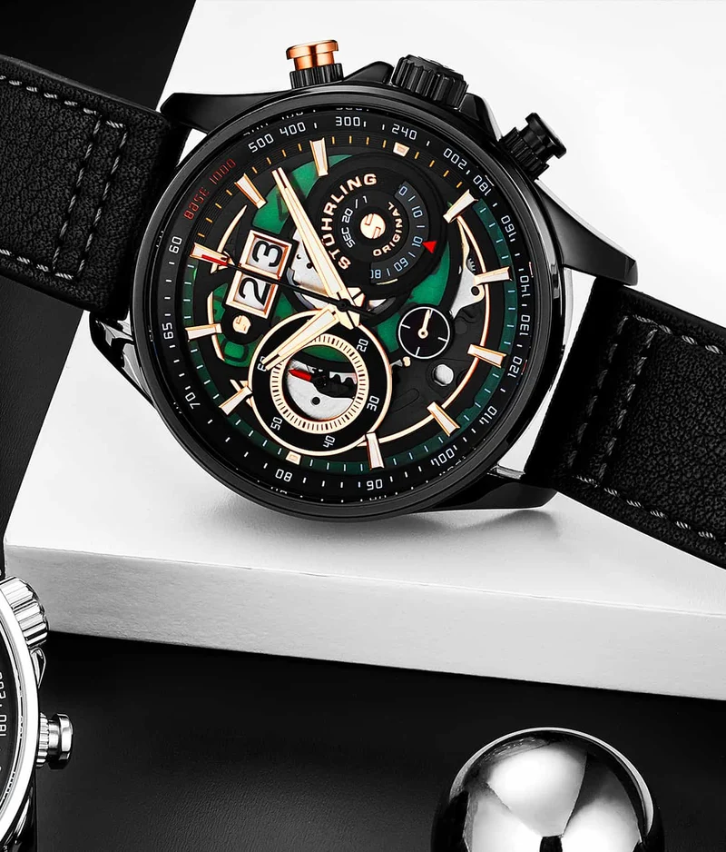 Stührling Tachymeter 923.04, Torero 894.04, Signature Pen, and Watch Tool Kit
