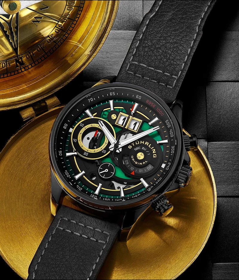 Stührling Tachymeter 923.04, Torero 894.04, Signature Pen, and Watch Tool Kit