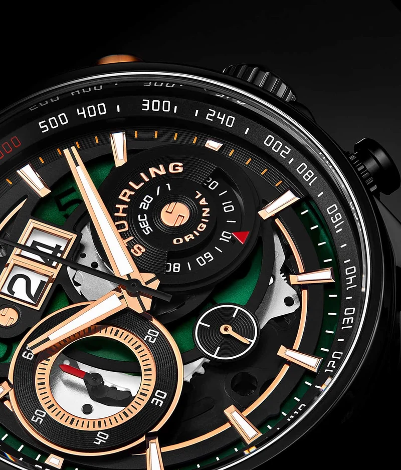 Stührling Tachymeter 923.04, Torero 894.04, Signature Pen, and Watch Tool Kit