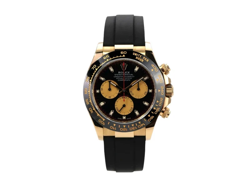 Rolex Daytona 116518LN Gelbgold Oysterflex Schwarz Champagner