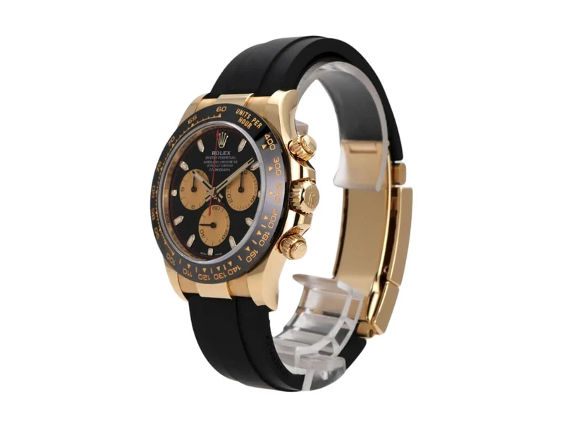 Rolex Daytona 116518LN Gelbgold Oysterflex Schwarz Champagner