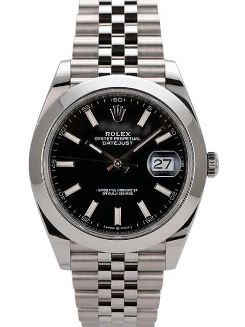 Rolex Datejust 41 Edelstahl 126300 Schwarz Jubile-Band
