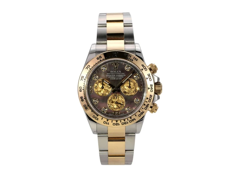 Rolex Daytona Edelstahl Gelbgold 116503 Dunkles Perlmutt Diamant