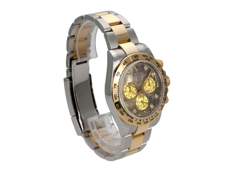 Rolex Daytona Edelstahl Gelbgold 116503 Dunkles Perlmutt Diamant