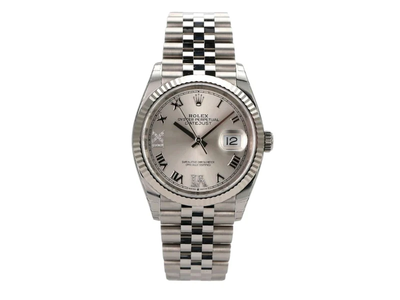 Rolex Datejust 36 Oystersteel Weißgold 126234 Silber R Diamant Jubile-Band