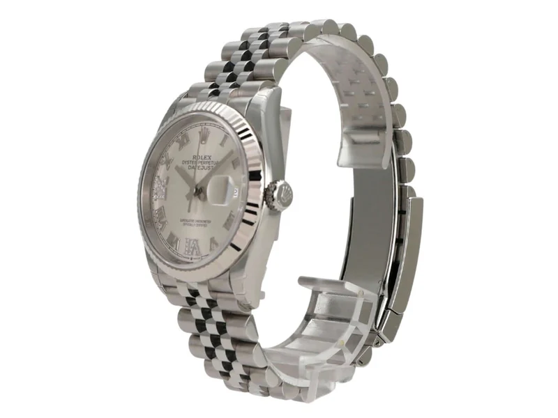 Rolex Datejust 36 Oystersteel Weißgold 126234 Silber R Diamant Jubile-Band