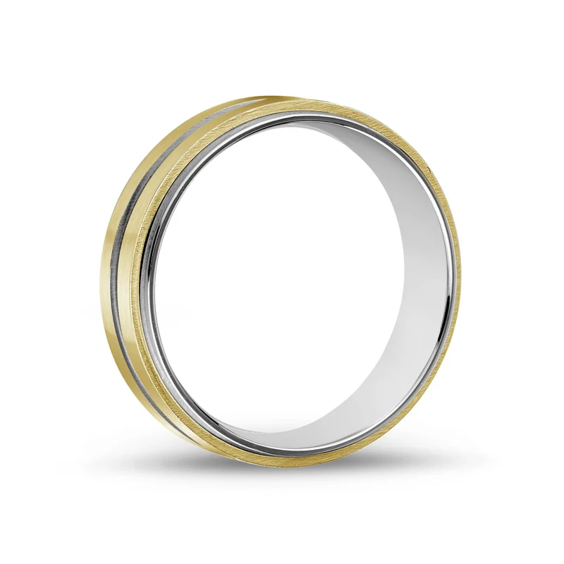 7mm Stahl & Gold Band