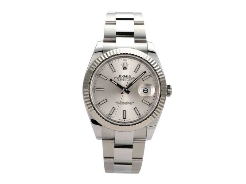 Rolex Datejust 41 Edelstahl Weißgold 126334 Silber