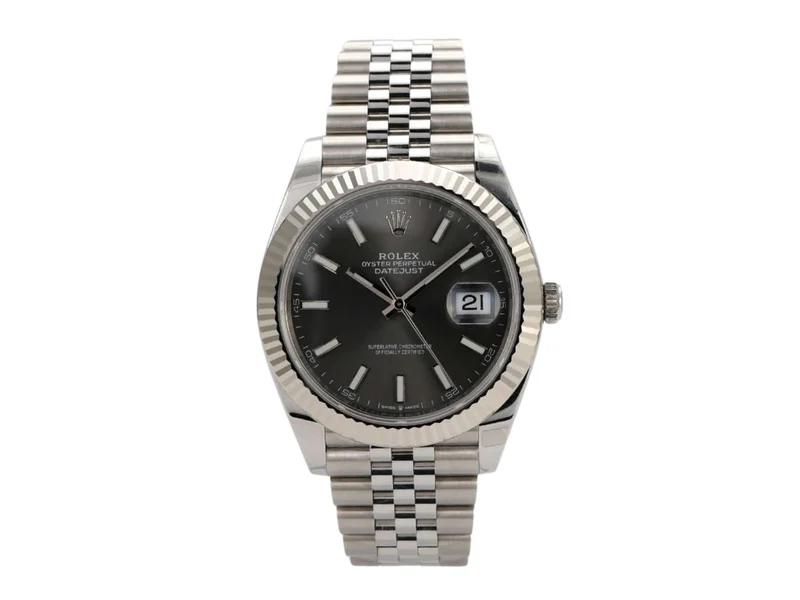 Rolex Datejust 41 Edelstahl Weißgold 126334 Rhodium Jubile-Band