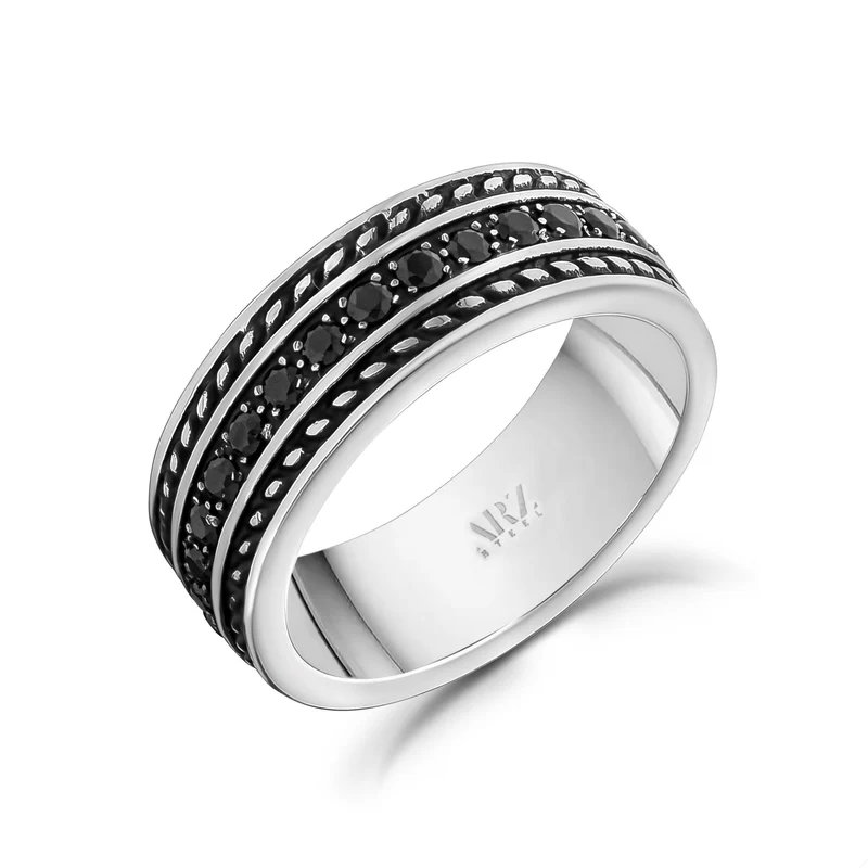 8mm Schwarzer Stein Band