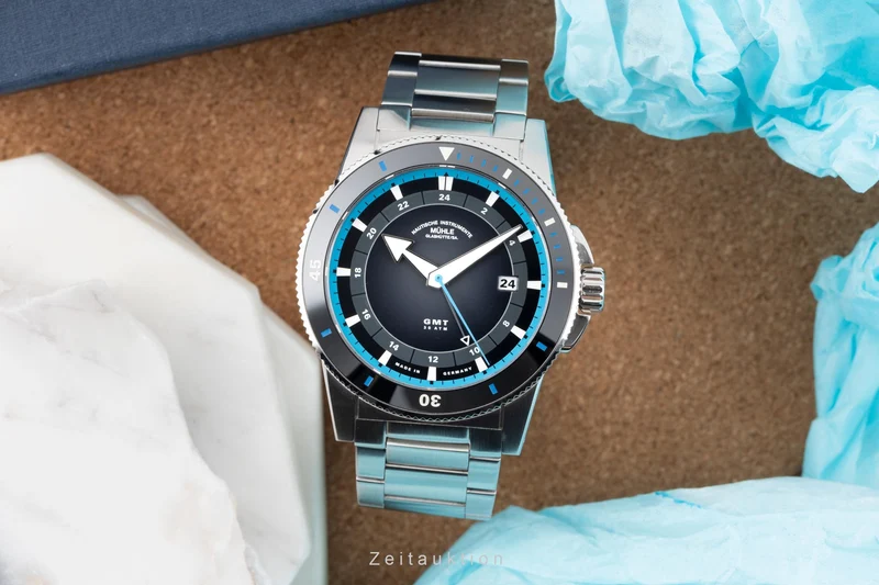 Mühle Sportivo Travel GMT steel automatic men's watch M1-52-13 MB LP: 2950EUR [2604311]