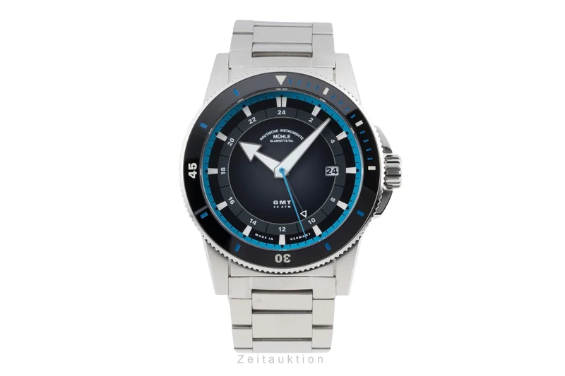 Mühle Sportivo Travel GMT steel automatic men's watch M1-52-13 MB LP: 2950EUR [2604311]