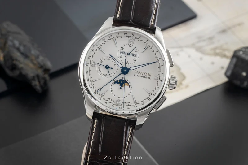 Union Glashütte Belisar chronograph steel automatic men's watch D014.425.16.017.00 LP: 3600EUR [2603982]