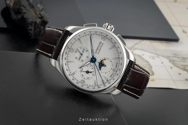 Union Glashütte Belisar chronograph steel automatic men's watch D014.425.16.017.00 LP: 3600EUR [2603982]