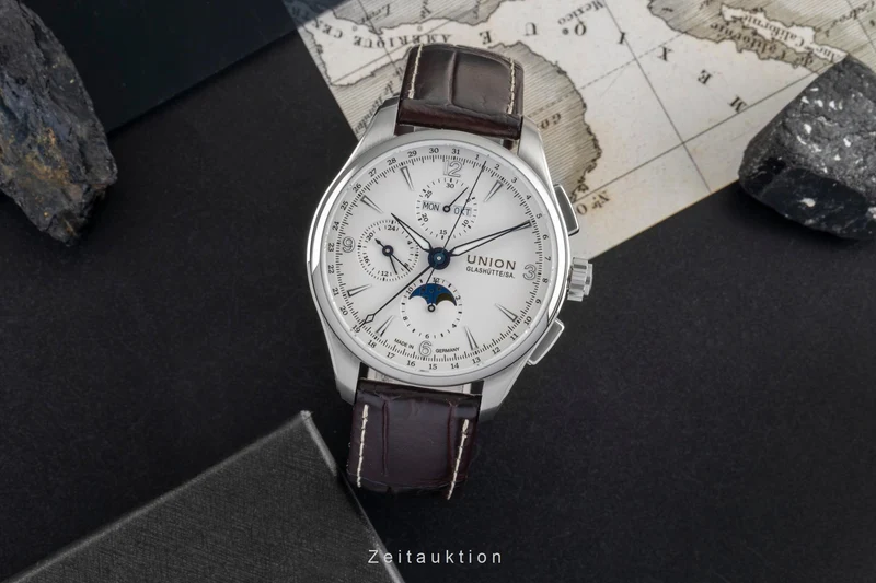 Union Glashütte Belisar chronograph steel automatic men's watch D014.425.16.017.00 LP: 3600EUR [2603982]