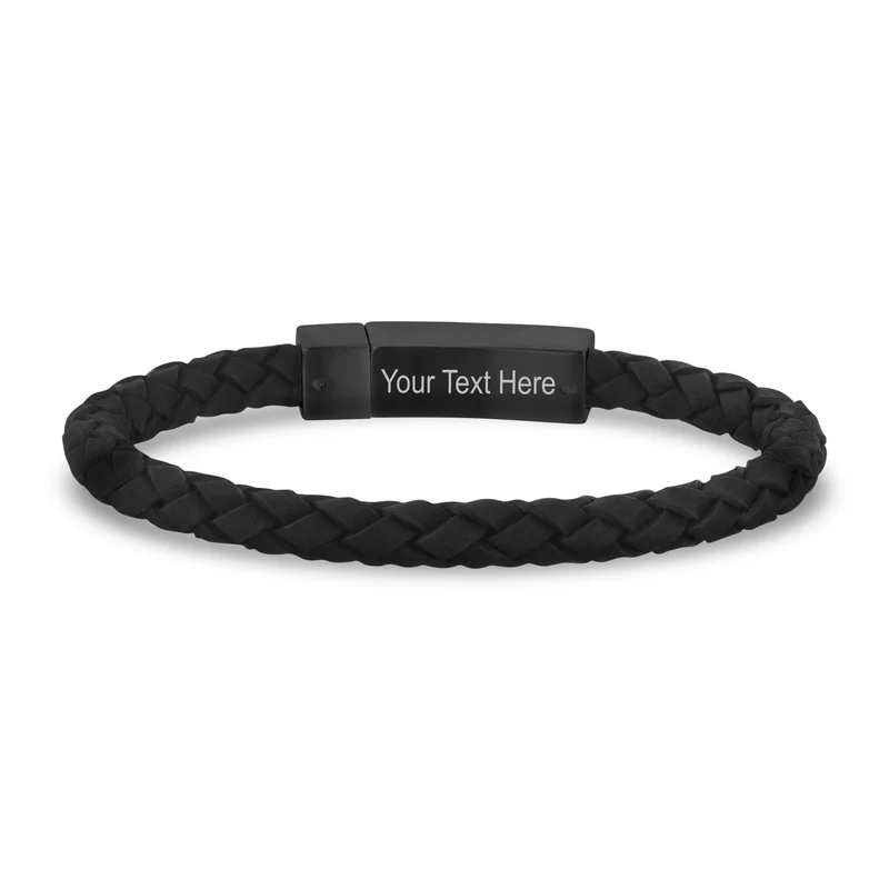 Schwarzes Lederarmband | 6MM