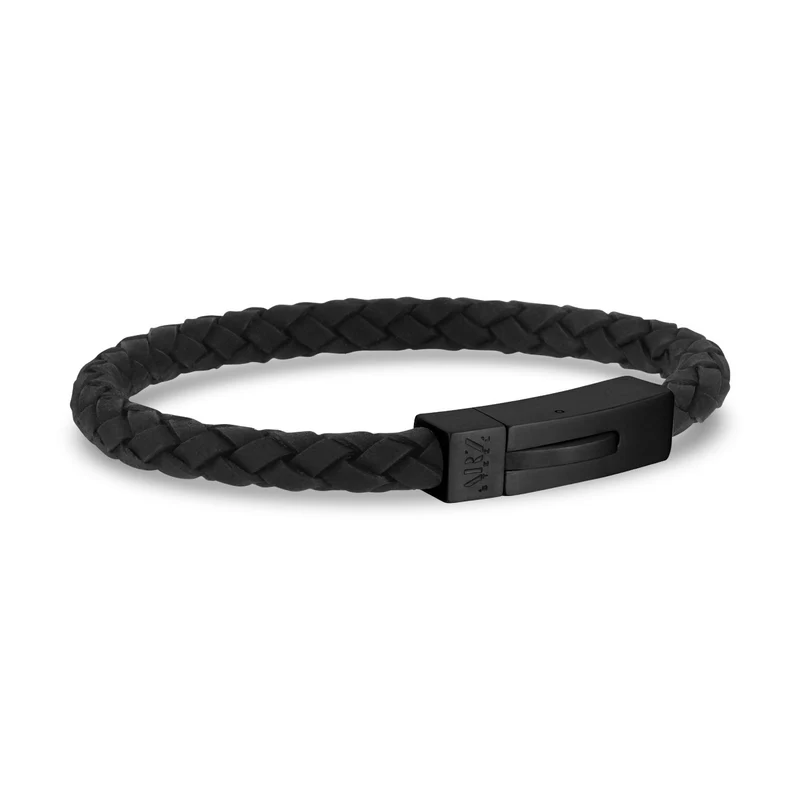 Schwarzes Lederarmband | 6MM