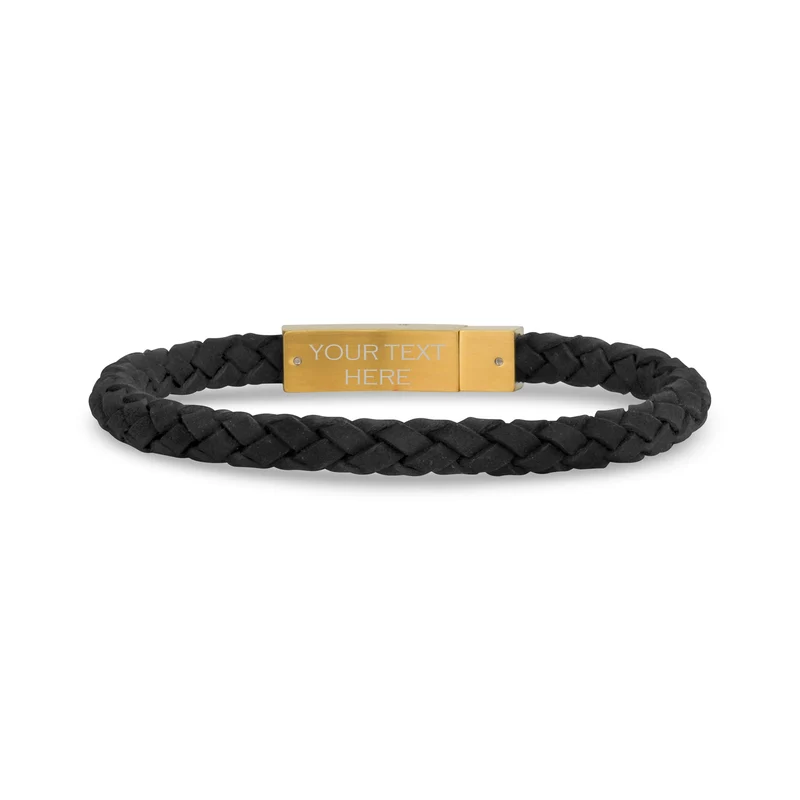 Schwarzes Lederarmband | 6MM
