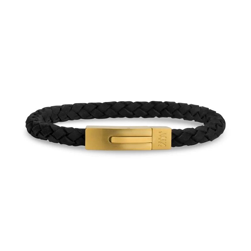 Schwarzes Lederarmband | 6MM