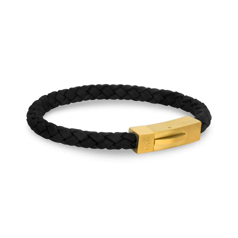 Schwarzes Lederarmband | 6MM
