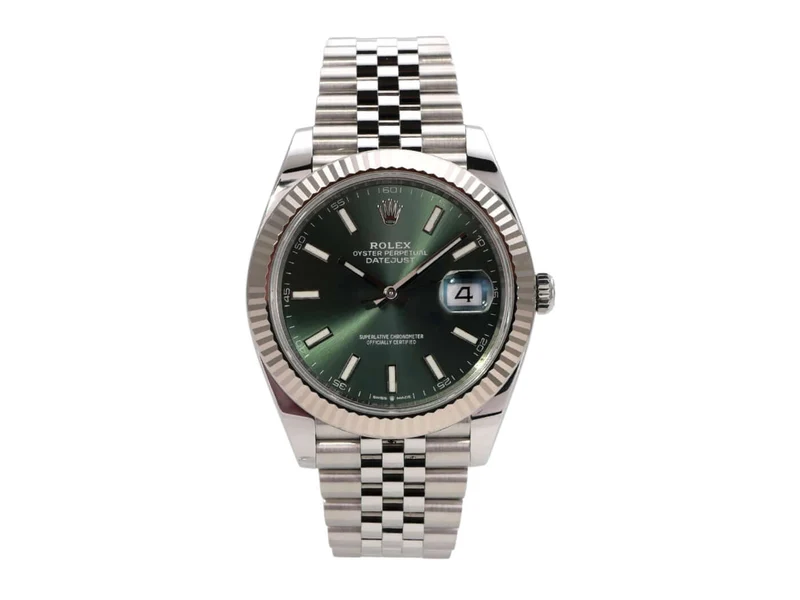 Rolex Datejust 41 Edelstahl Weißgold 126334 Mint Green Jubile-Band