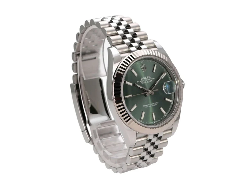 Rolex Datejust 41 Edelstahl Weißgold 126334 Mint Green Jubile-Band