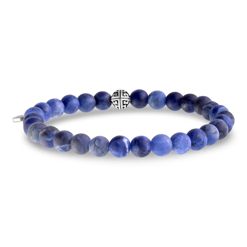 Mattes Sodalith-Perlenarmband | 6MM