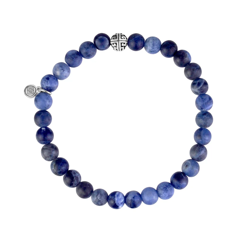 Mattes Sodalith-Perlenarmband | 6MM
