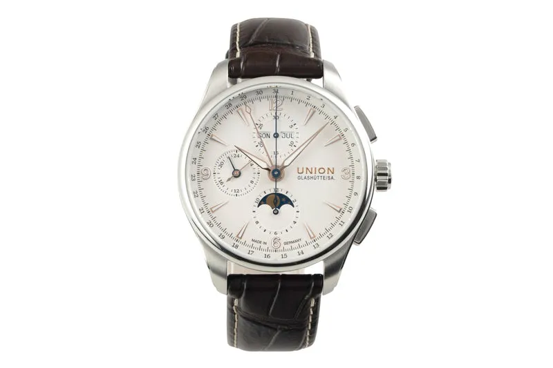Union Glashütte Belisar chronograph steel automatic men's watch D014.425.16.017.01 LP: 3600EUR [2602979]