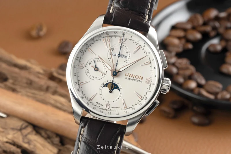 Union Glashütte Belisar chronograph steel automatic men's watch D014.425.16.017.01 LP: 3600EUR [2602979]