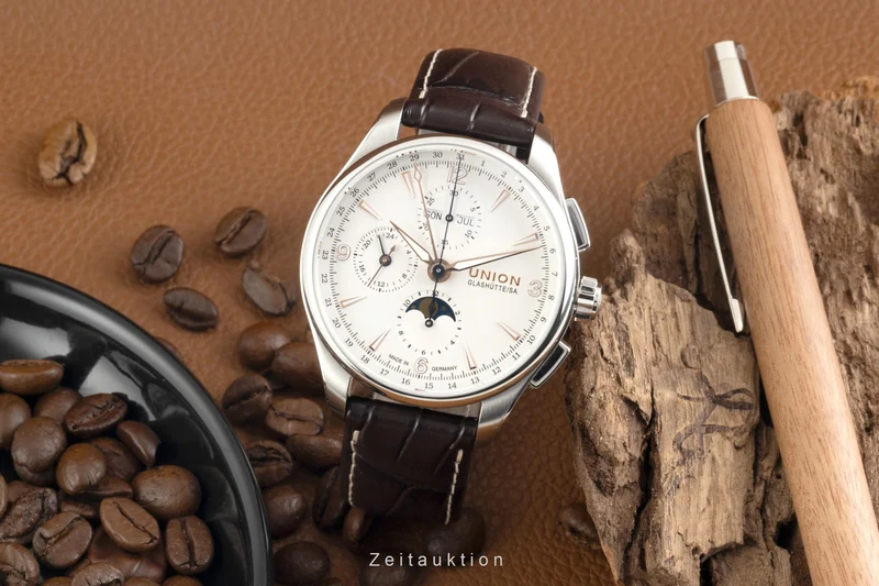 Union Glashütte Belisar chronograph steel automatic men's watch D014.425.16.017.01 LP: 3600EUR [2602979]