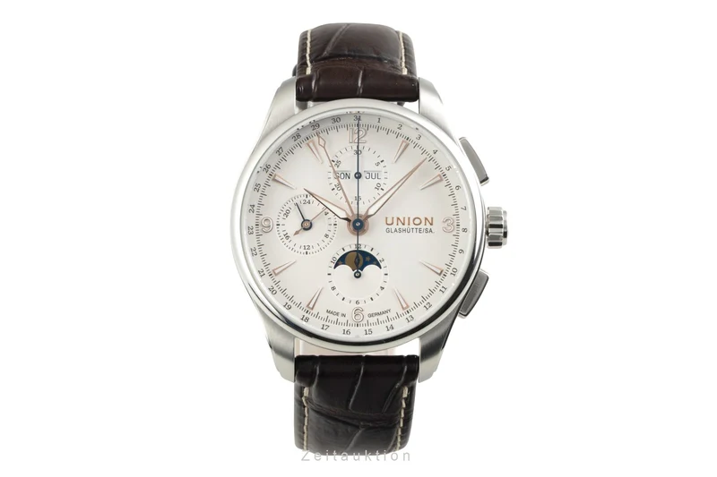 Union Glashütte Belisar chronograph steel automatic men's watch D014.425.16.017.01 LP: 3600EUR [2602979]
