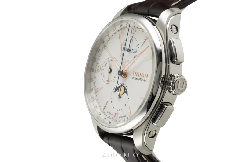 Union Glashütte Belisar chronograph steel automatic men's watch D014.425.16.017.01 LP: 3600EUR [2602979]